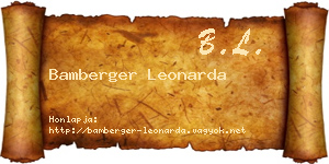 Bamberger Leonarda névjegykártya